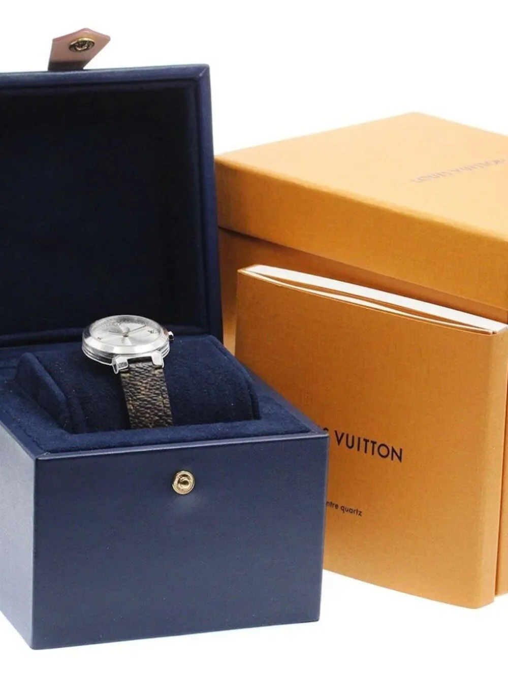 LOUIS VUITTON Tambour slim QA014 Silver Dial Quartz Ladies Watch_972938